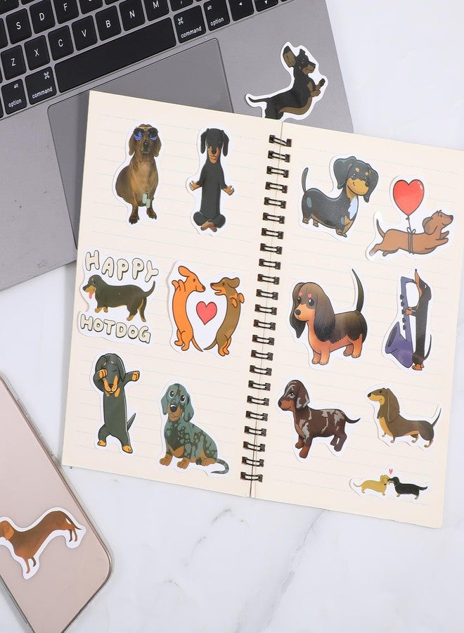 Yolev 120 Pcs Dachshund Stickers Kawaii Dog Stickers Waterproof Vinyl Decals Sausage Pet Puppy Sticker for Water Bottles Gift DIY Bike Luggage Phone Case Laptop Scrapbook Skateboard Phone - Image 2